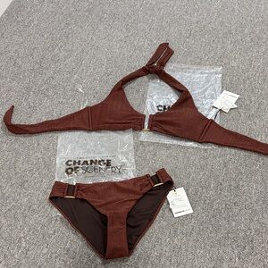 Change of Scenery Brown Bikini Set size small